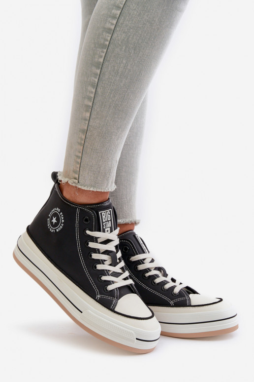 calentamiento Zapatos de ocio con una plataforma Eko Piel Big Star OO274062 de color negro