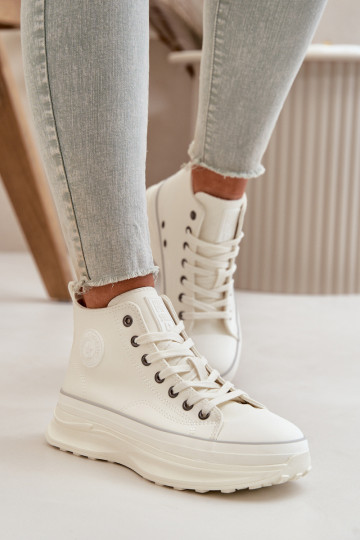 Zapatos casuales con plataforma de piel sintética Big Star OO274064 color blanco
