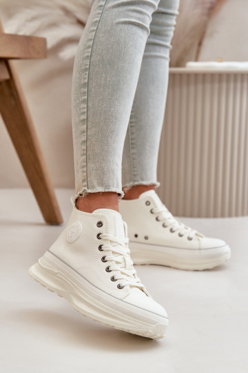 Zapatos casuales con plataforma de piel sintética Big Star OO274064 color blanco 2