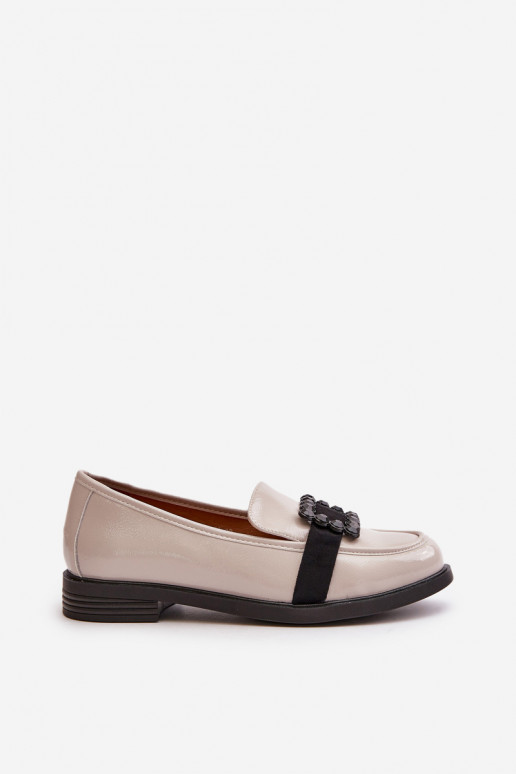 Mocasines lacados Femenino con adornos color gris Vinceza 58389 Mocasines lacados Femenino con adornos color gris Vinceza 58389