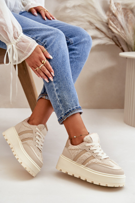 calentamiento Zapatillas modelo zapatos. Femenino con una plataforma con calentamiento beige Daivlene calentamiento Zapatillas modelo zapatos. Femenino con una plataforma con calentamiento beige Daivlene