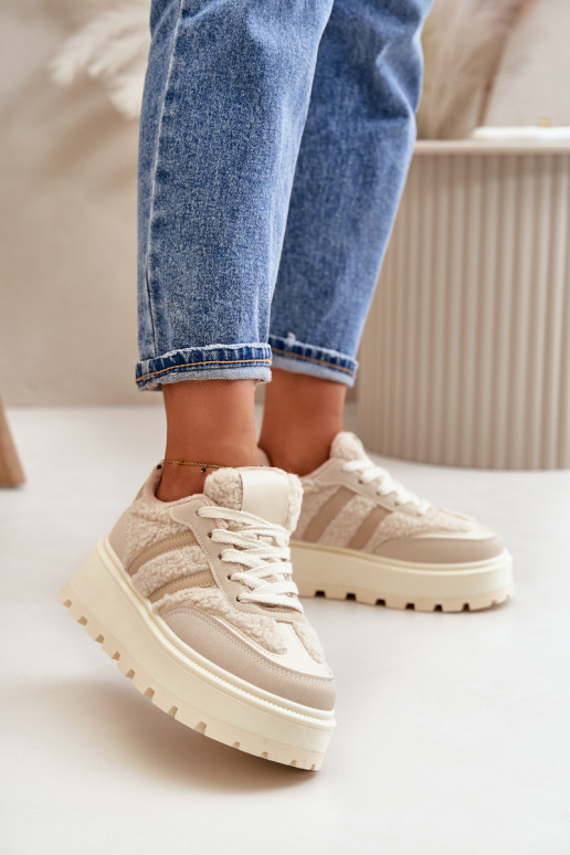 calentamiento Zapatillas modelo zapatos. Femenino con una plataforma con calentamiento beige Daivlene calentamiento Zapatillas modelo zapatos. Femenino con una plataforma con calentamiento beige Daivlene