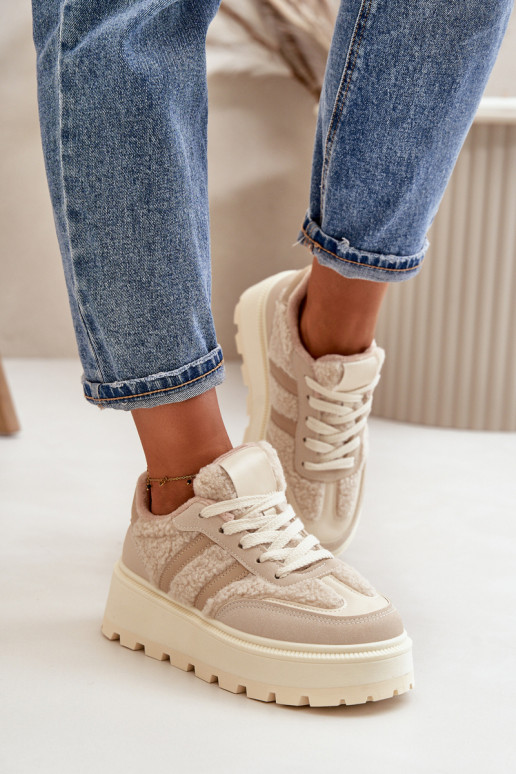 calentamiento Zapatillas modelo zapatos. Femenino con una plataforma con calentamiento beige Daivlene calentamiento Zapatillas modelo zapatos. Femenino con una plataforma con calentamiento beige Daivlene