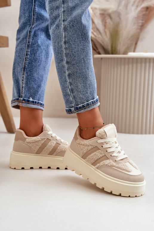 calentamiento Zapatillas modelo zapatos. Femenino con una plataforma con calentamiento beige Daivlene calentamiento Zapatillas modelo zapatos. Femenino con una plataforma con calentamiento beige Daivlene