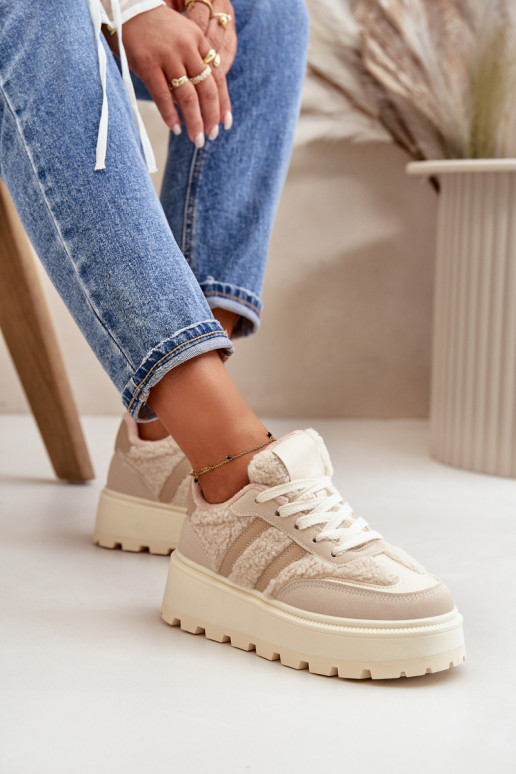 calentamiento Zapatillas modelo zapatos. Femenino con una plataforma con calentamiento beige Daivlene calentamiento Zapatillas modelo zapatos. Femenino con una plataforma con calentamiento beige Daivlene