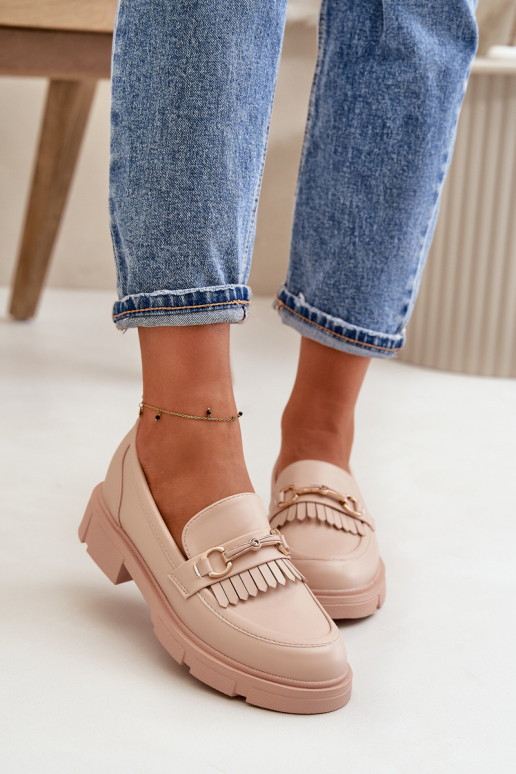 mocasines de mujer con adornos Eko Piel beige Tialorae mocasines de mujer con adornos Eko Piel beige Tialorae