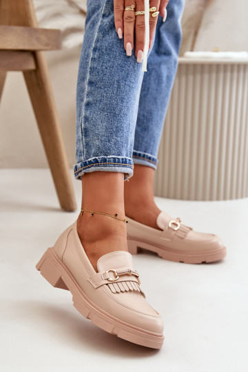 mocasines de mujer con adornos Eko Piel beige Tialorae 2