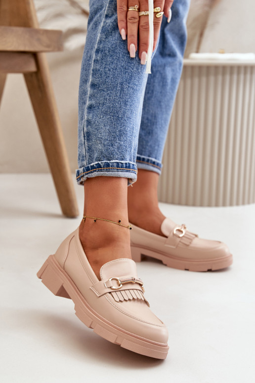 mocasines de mujer con adornos Eko Piel beige Tialorae mocasines de mujer con adornos Eko Piel beige Tialorae