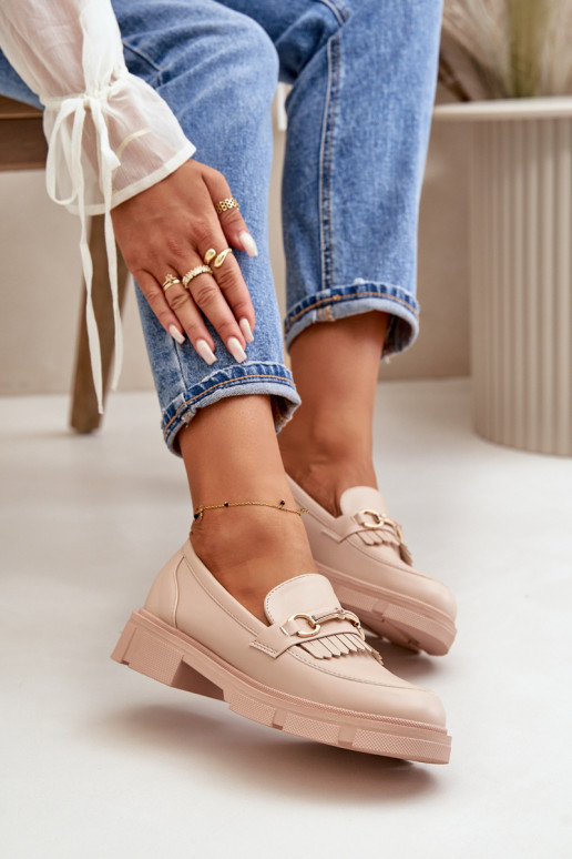mocasines de mujer con adornos Eko Piel beige Tialorae mocasines de mujer con adornos Eko Piel beige Tialorae