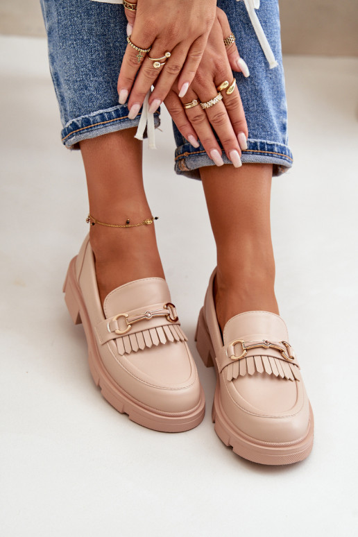 mocasines de mujer con adornos Eko Piel beige Tialorae mocasines de mujer con adornos Eko Piel beige Tialorae
