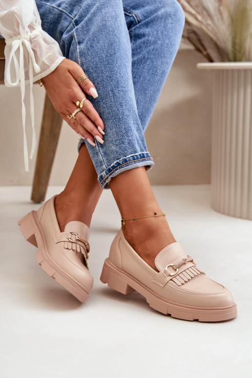 mocasines de mujer con adornos Eko Piel beige Tialorae mocasines de mujer con adornos Eko Piel beige Tialorae