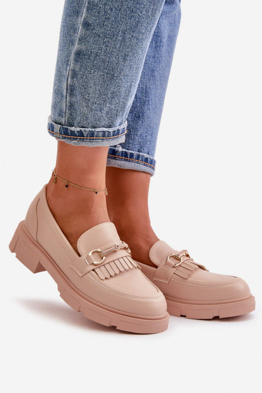 mocasines de mujer con adornos Eko Piel beige Tialorae mocasines de mujer con adornos Eko Piel beige Tialorae