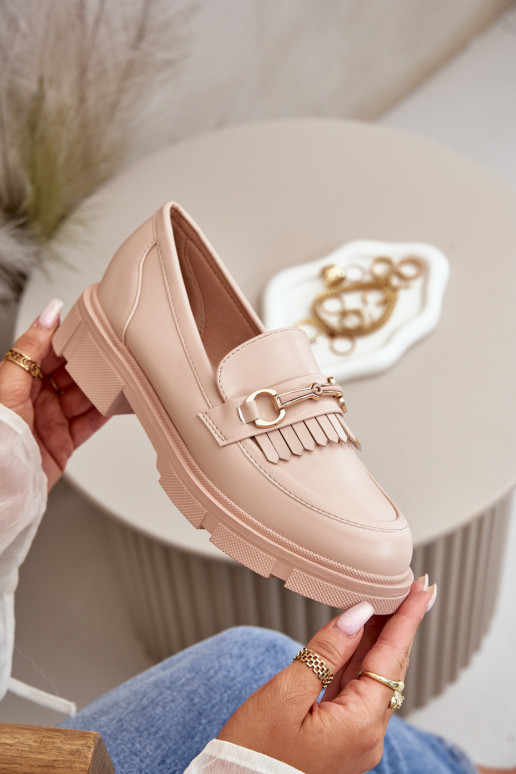 mocasines de mujer con adornos Eko Piel beige Tialorae mocasines de mujer con adornos Eko Piel beige Tialorae