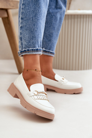 mocasines de mujer con adornos Eko Piel el color blanco Tialorae 2