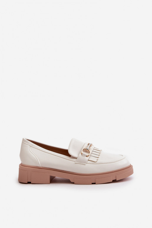 mocasines de mujer con adornos Eko Piel el color blanco Tialorae