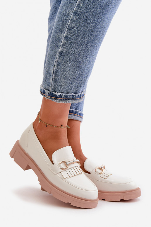 mocasines de mujer con adornos Eko Piel el color blanco Tialorae