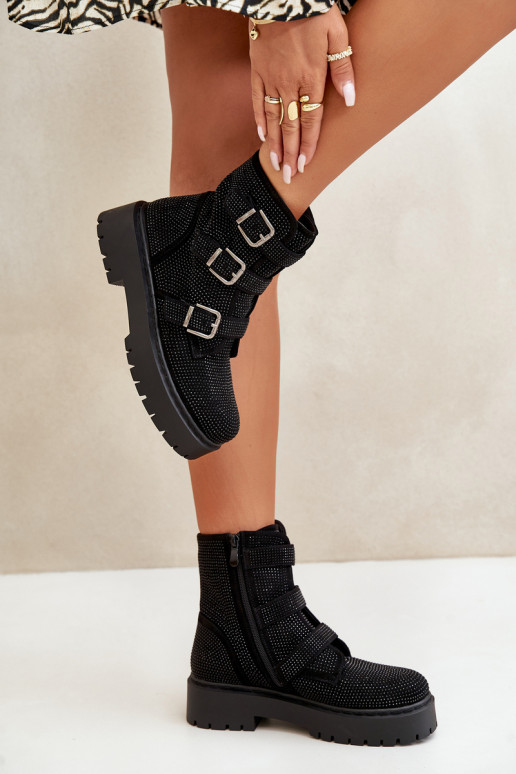 calentamiento Botas de mujer Con decoración de color negro Ciascia