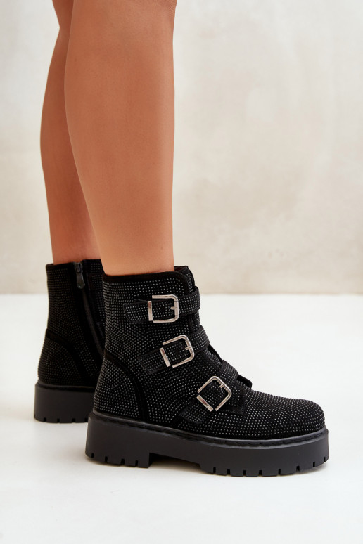 calentamiento Botas de mujer Con decoración de color negro Ciascia