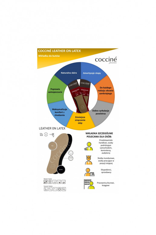 Plantillas de espuma de látex de cuero Coccine Plantillas de espuma de látex de cuero Coccine