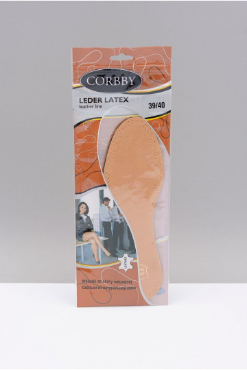 Corbby LEDER LATEX Plantillas de piel con carbón activado.
