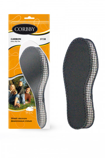 Plantillas Corbby CARBON con tejido intermedio y carbón activo
