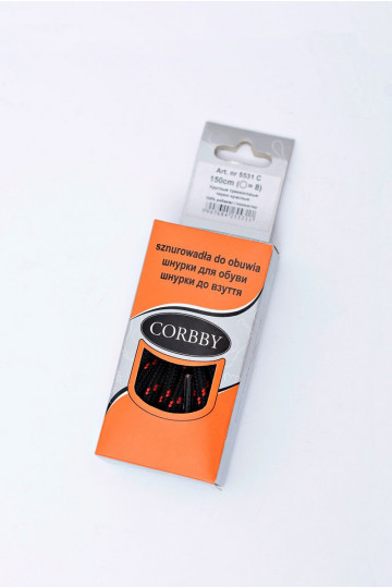 CORBBY Cordones trekking Negro y rojo