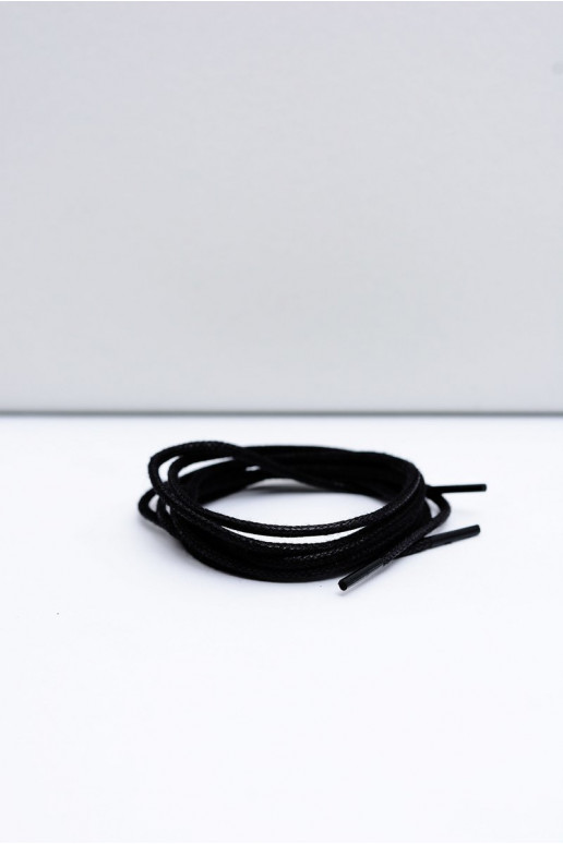 Cordones finos encerados negros Corbby