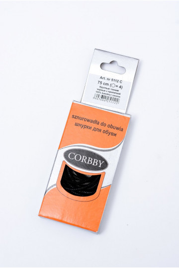 Cordones finos encerados negros Corbby 2