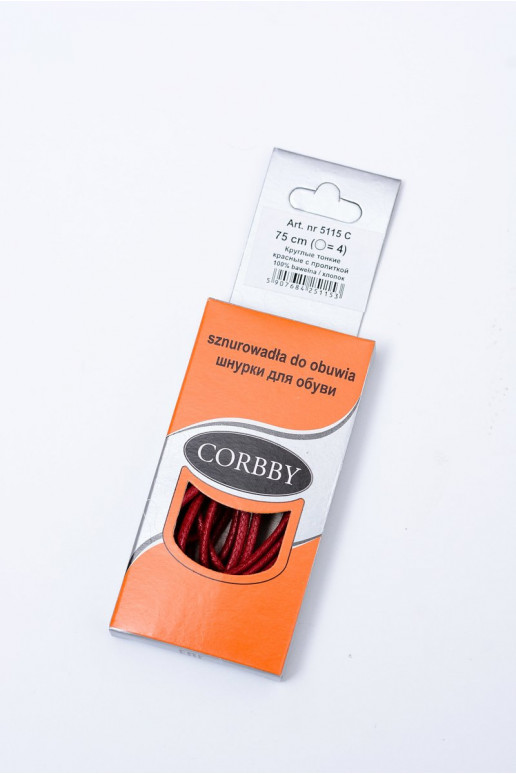 Cordones Finos Encerados Rojo Corbby