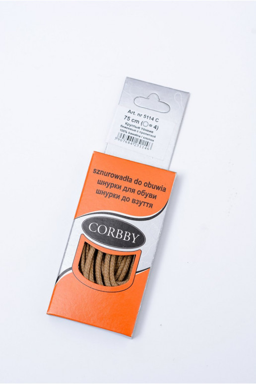 Corbby beige Cordones finos encerados