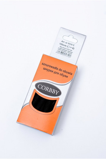 Cordones gruesos encerados negros Corbby 2