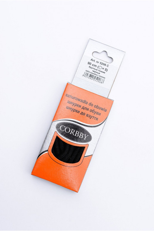 Cordones Redondos Finos Corbby Negro