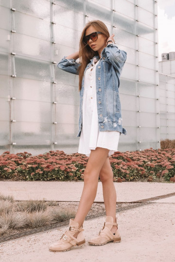 Botas Lu Boo Ante Niña Rock Beige 2