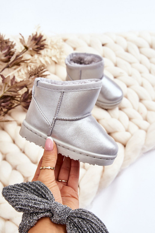 Cálidas botas de nieve para niños en color plateado Scooby