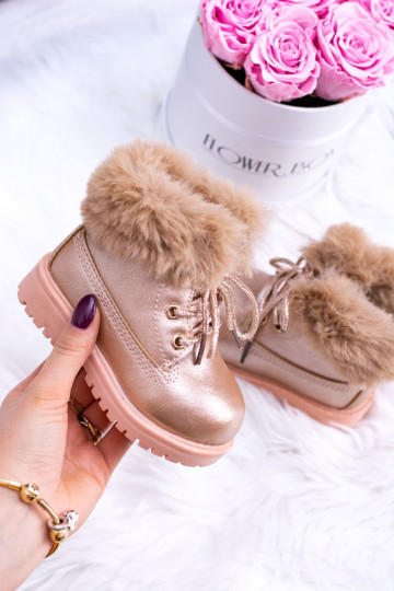 Botas infantiles calefactables color oro rosa Fobos