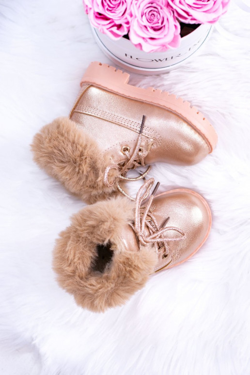 Botas infantiles calefactables color oro rosa Fobos Botas infantiles calefactables color oro rosa Fobos