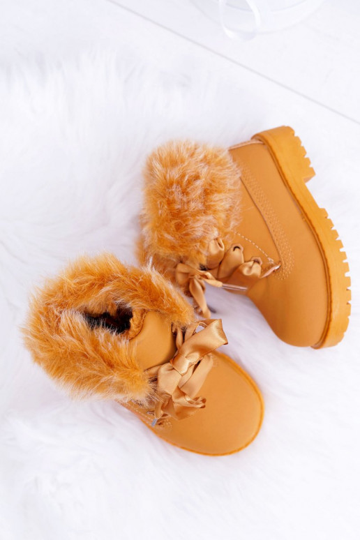 Botas infantiles botas marrones con pelo Tesoro