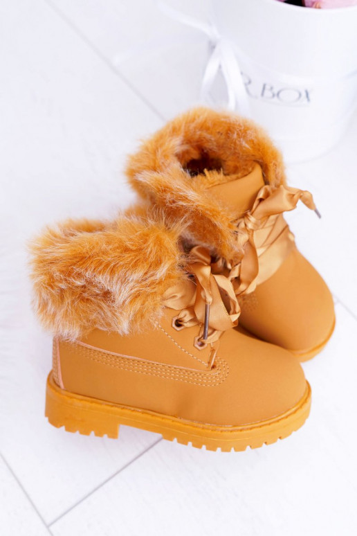Botas infantiles botas marrones con pelo Tesoro