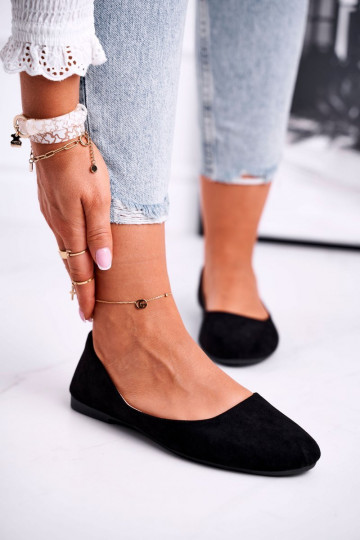 Bailarinas confeccionadas en ante en color negro Lasota