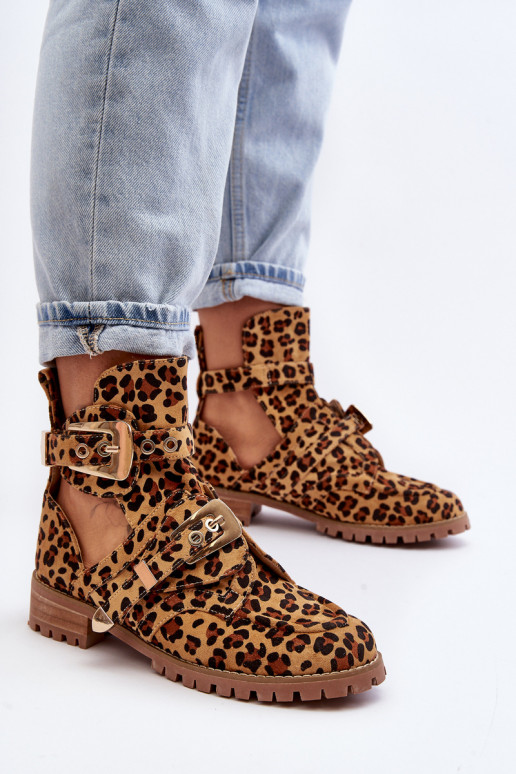 Lu Boo Botas Ante Estampado Leopardo Rock Girl