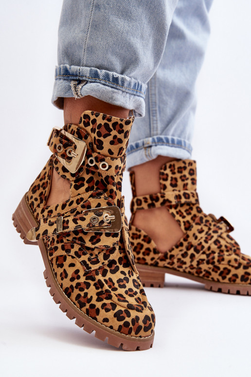 Lu Boo Botas Ante Estampado Leopardo Rock Girl