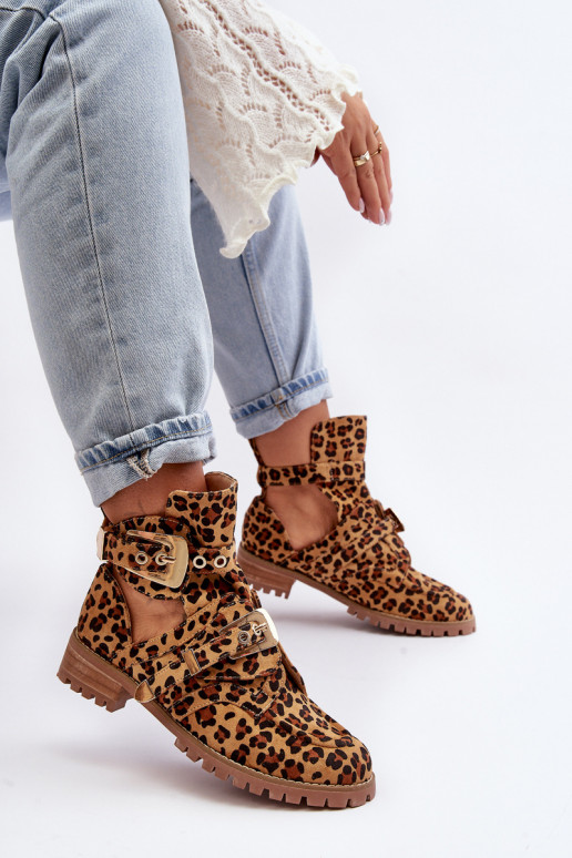 Lu Boo Botas Ante Estampado Leopardo Rock Girl
