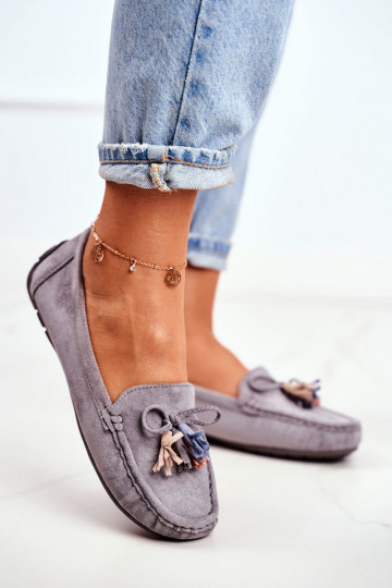 Mocasines en ante gris Donna Mia