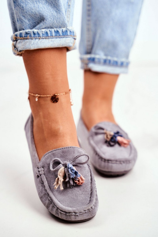 Mocasines en ante gris Donna Mia