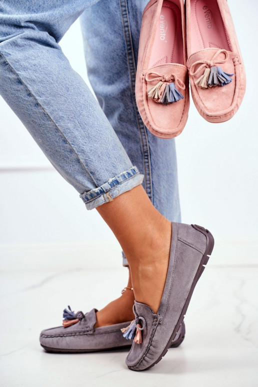 Mocasines en ante gris Donna Mia