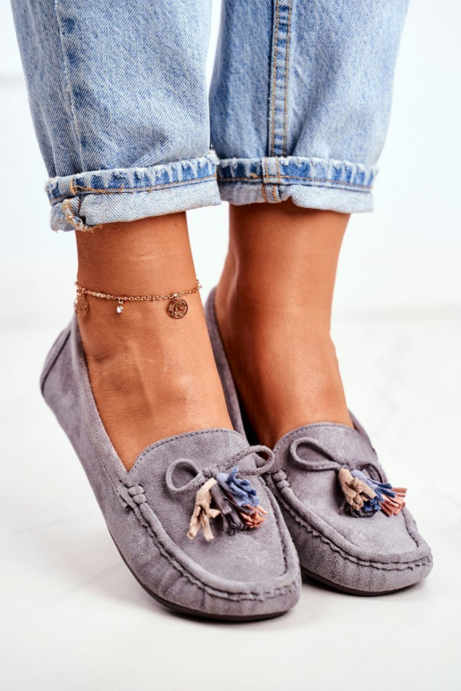 Mocasines en ante gris Donna Mia