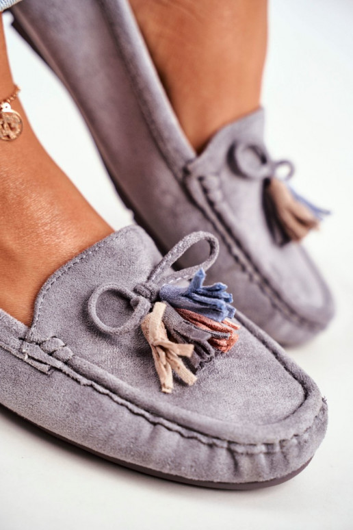 Mocasines en ante gris Donna Mia