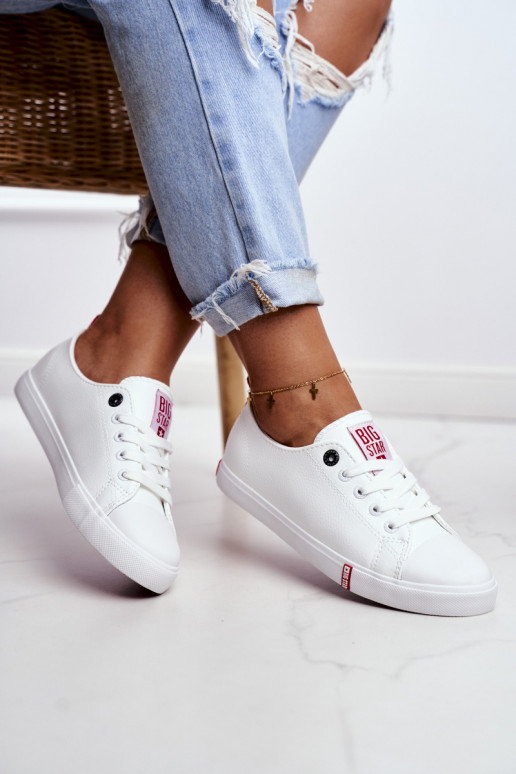 Zapatos casual de mujer Big Star GG274005 Color blanco-rojo