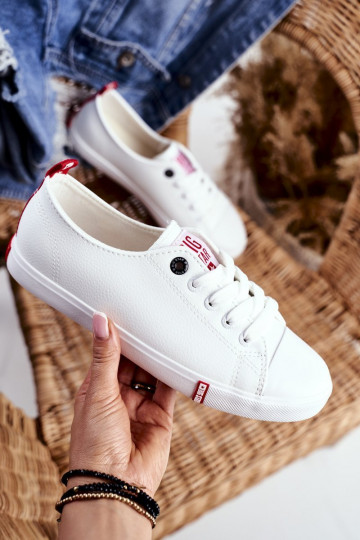 Zapatos casual de mujer Big Star GG274005 Color blanco-rojo 2