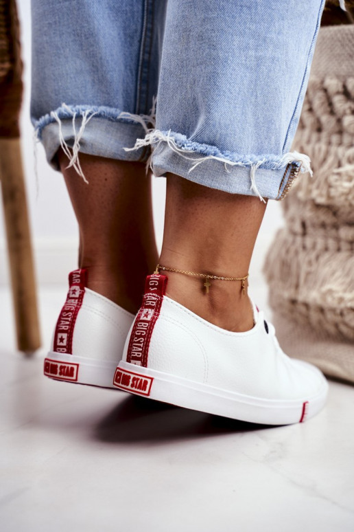 Zapatos casual de mujer Big Star GG274005 Color blanco-rojo